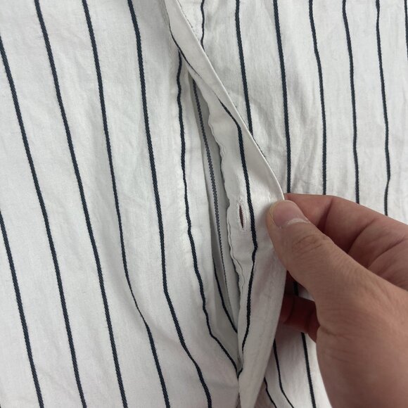 Avirex USA Shirt Mens L White / Black Button Up Long Sleeve Striped *Read* - Picture 15 of 16